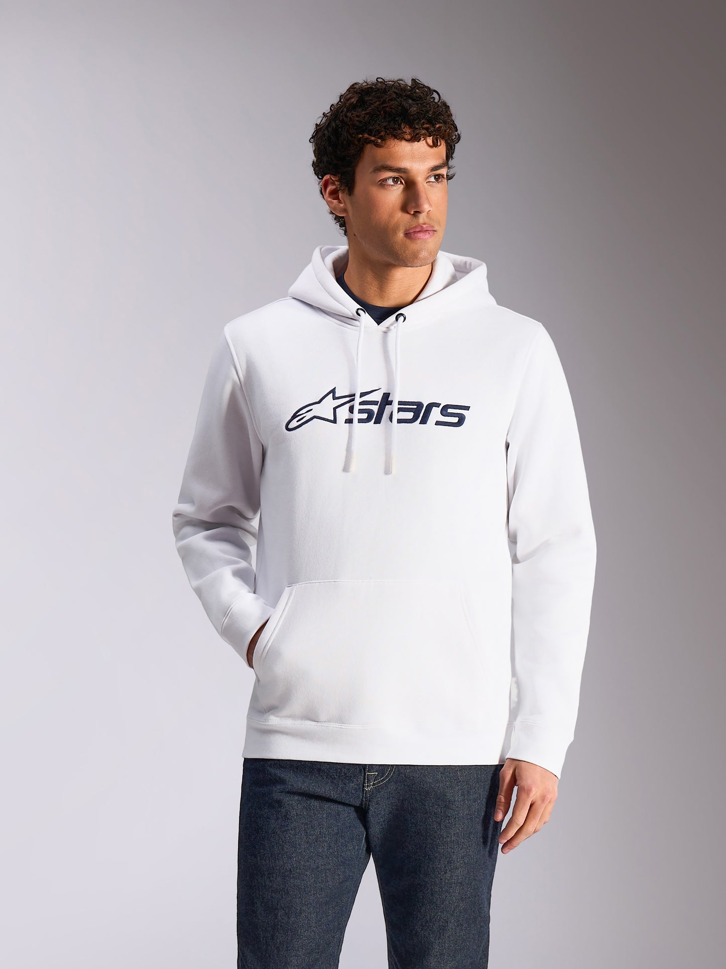 Felpa con cappuccio Alpinestars Blaze V3 - Bianco/Blu navy