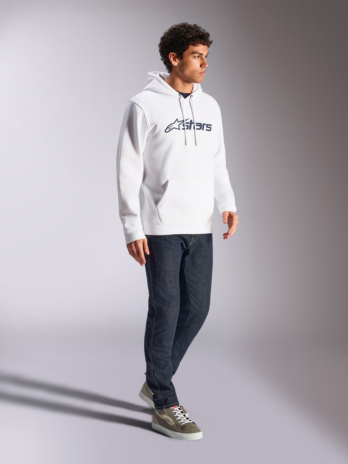 Felpa con cappuccio Alpinestars Blaze V3 - Bianco/Blu navy
