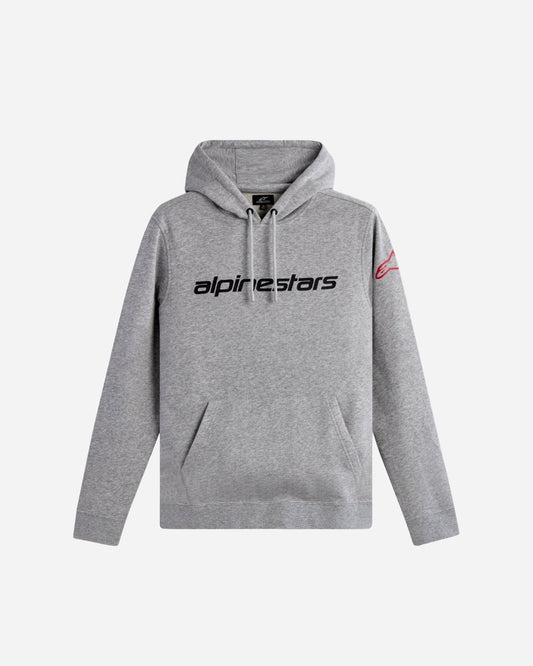Sweat à capuche Alpinestars Linear Wordmark V3 - Gris chiné/Rouge/Noir