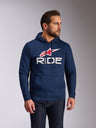 Felpa con cappuccio Alpinestars Ride V3 - Blu navy/Bianco/Rosso