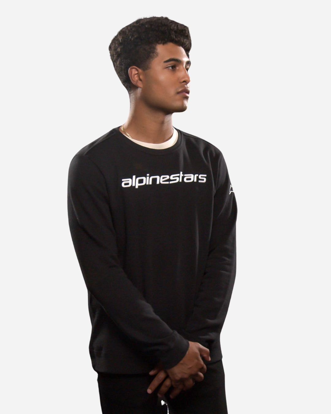 Felpa in pile Alpinestars Linear Crew - Nera