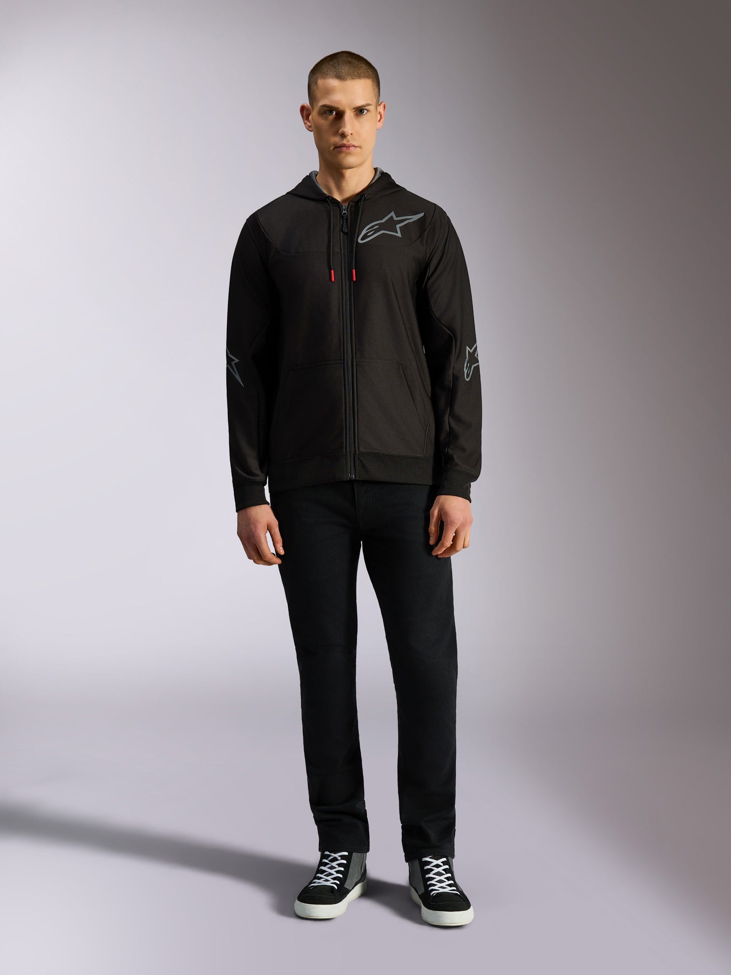 Felpa con cappuccio Alpinestars Sessions V3 - Nero/Grigio