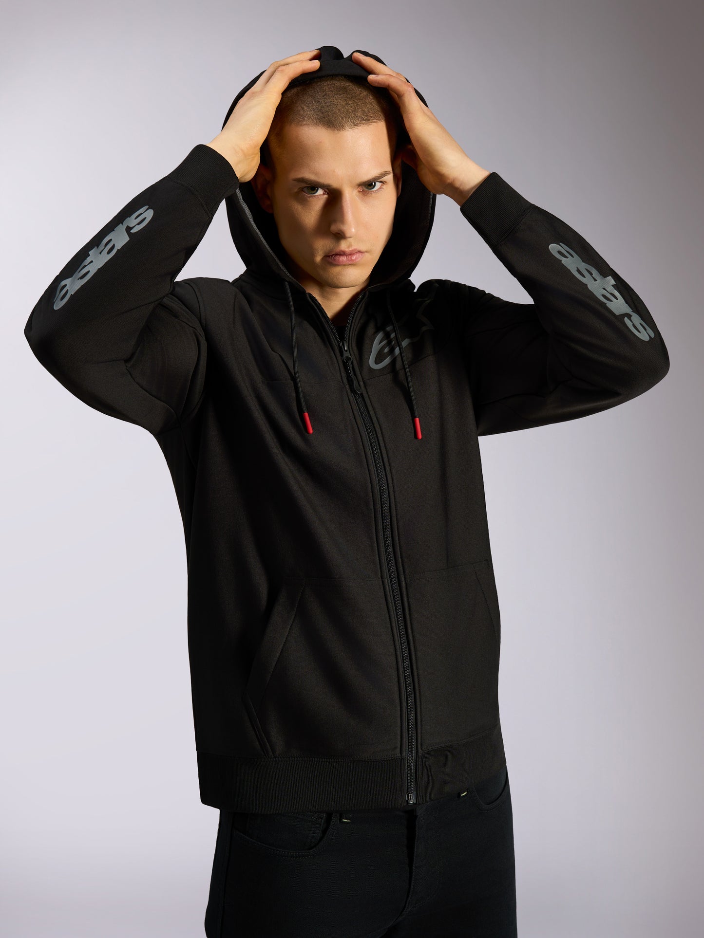 Felpa con cappuccio Alpinestars Sessions V3 - Nero/Grigio