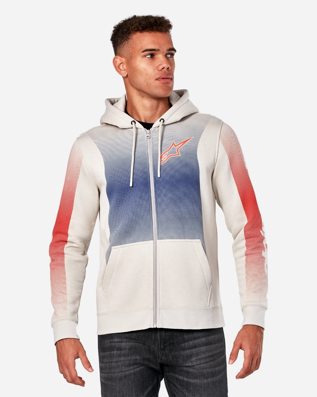 Sweat à capuche zippé Alpinestars Arising - Blanc