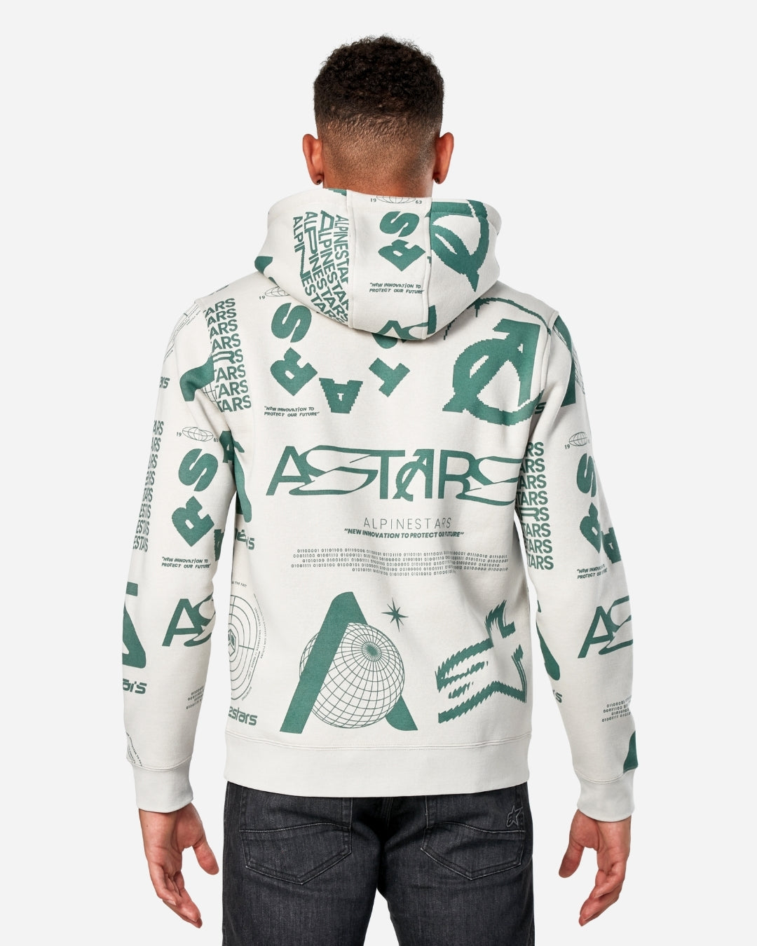 Sweat à capuche zippé Alpinestars Determinant - Blanc