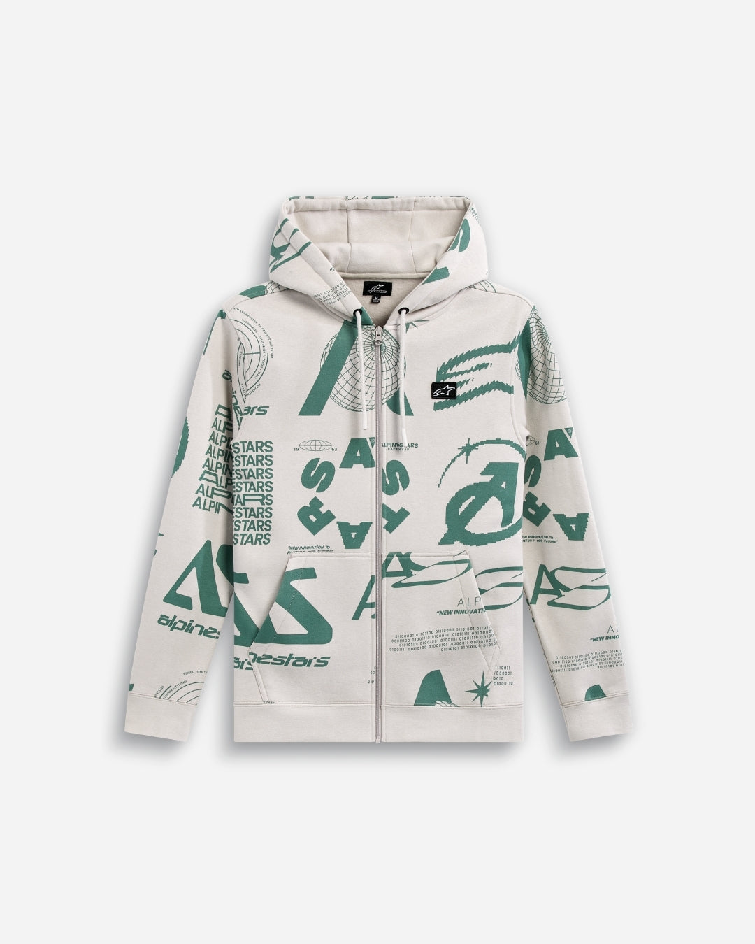 Sweat à capuche zippé Alpinestars Determinant - Blanc