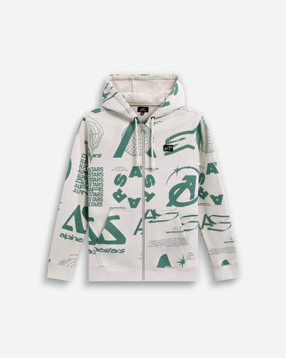 Sweat à capuche zippé Alpinestars Determinant - Blanc