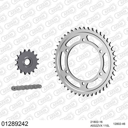 Kit chaîne AFAM Yamaha FZR 1000 (1987-1988) (12892428)