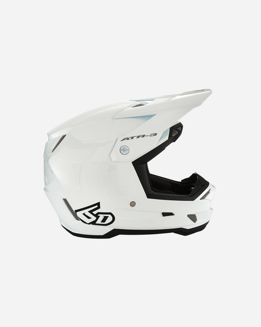 Casque 6D ATR-3 Solid - Blanc Brillant (Homologué FIM)