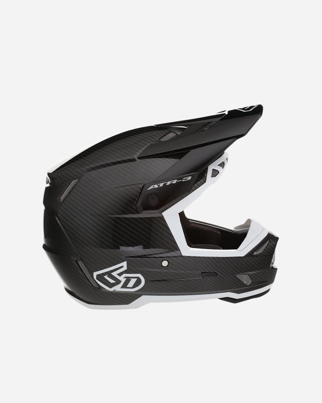 Casque 6D Helmets ATR-3 Solid - Noir/Blanc Brillant (Homologué FIM) FRHPhe-02