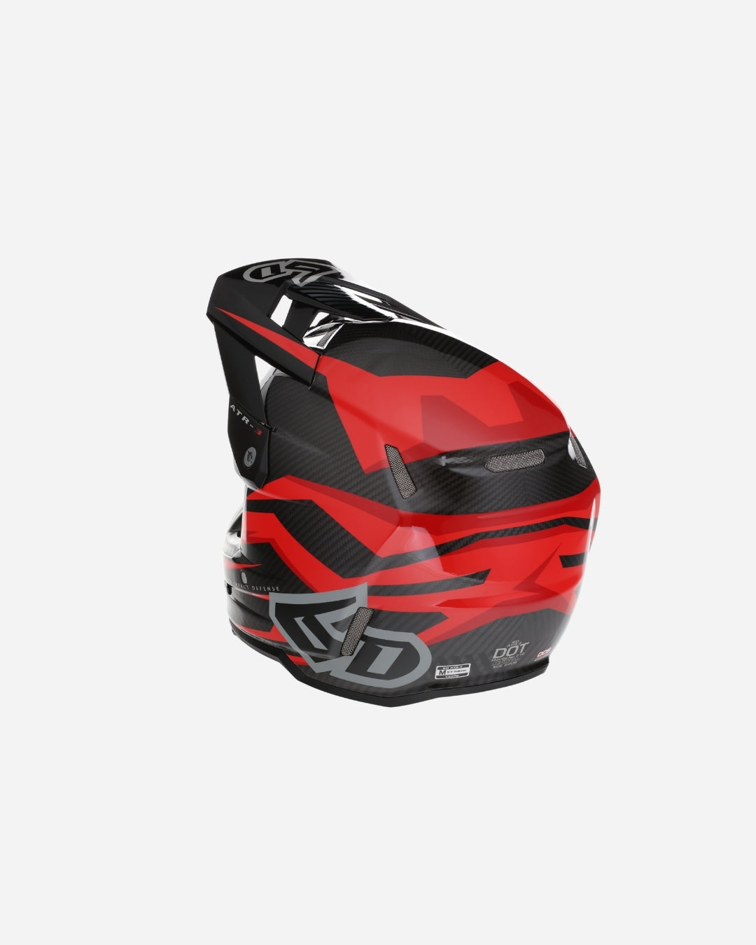 Helm 6D ATR-3 Rival Graphic - Rot Glanz (FIM-homologiert)