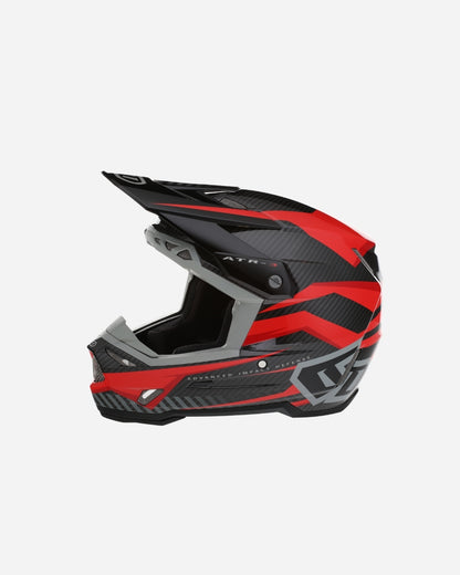 Helm 6D ATR-3 Rival Graphic - Rot Glanz (FIM-homologiert)
