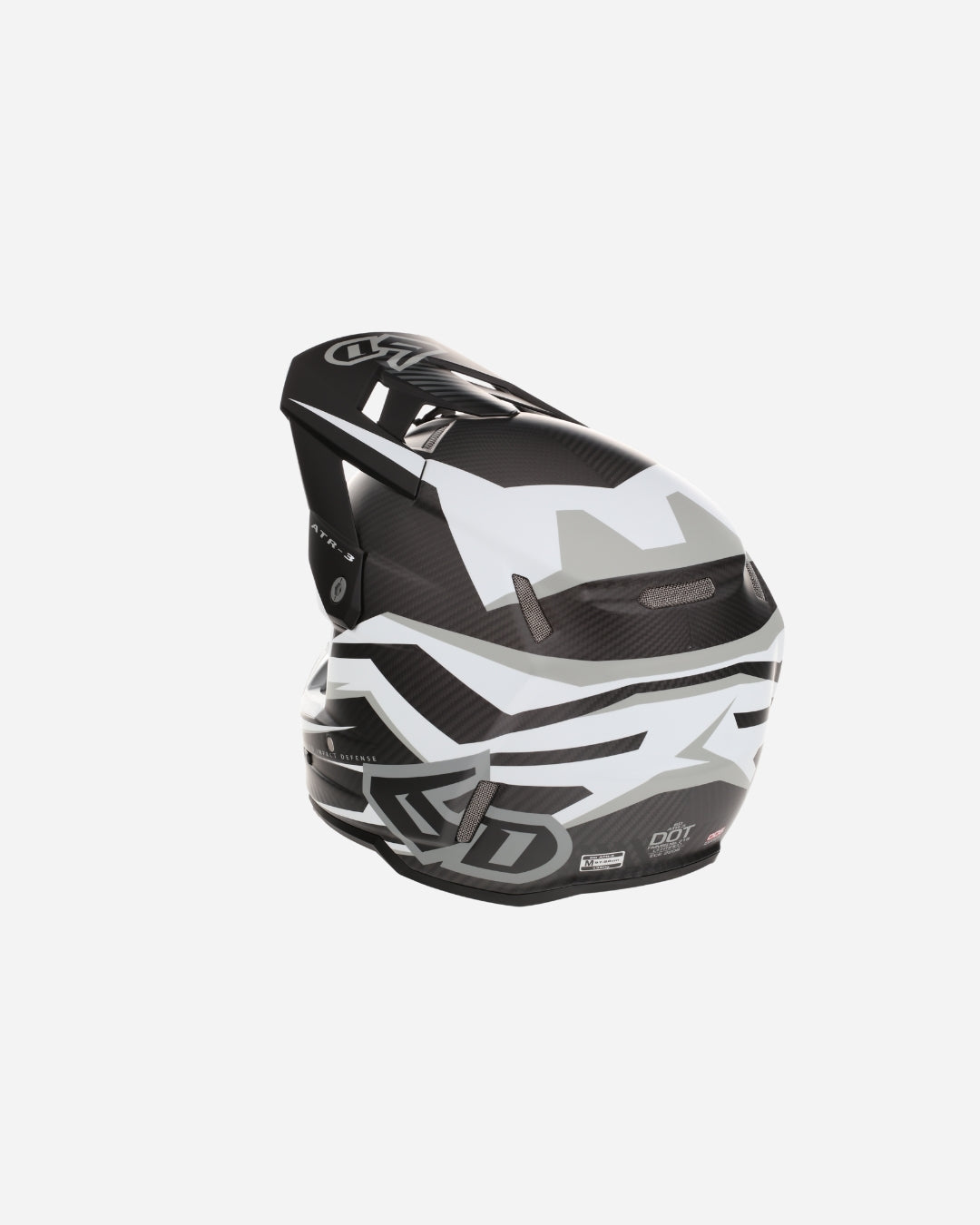 Helm 6D ATR-3 Rival Graphic - Weiß Matt (FIM-homologiert)