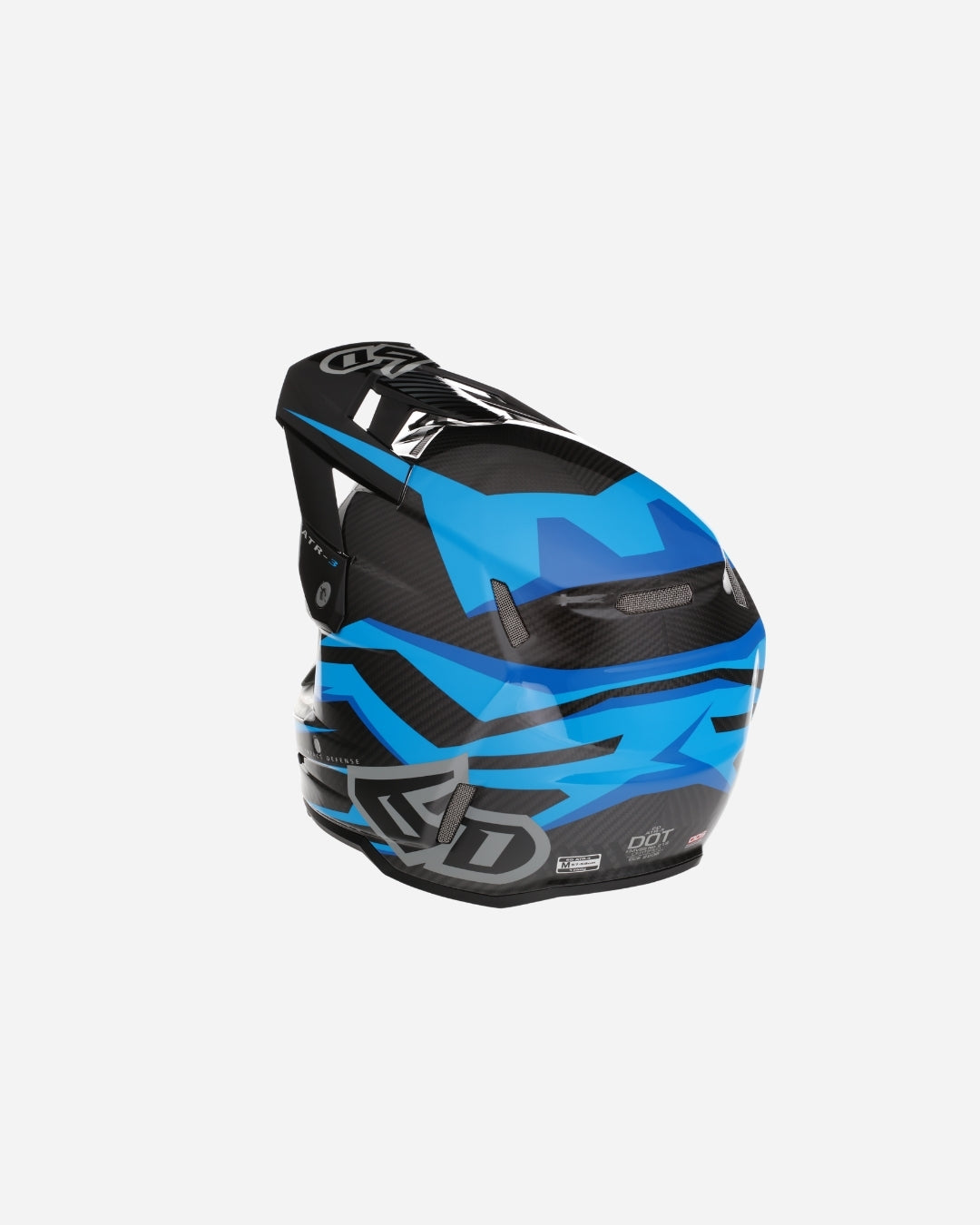 Helm 6D ATR-3 Rival Graphic - Cyan Glanz (FIM-homologiert)