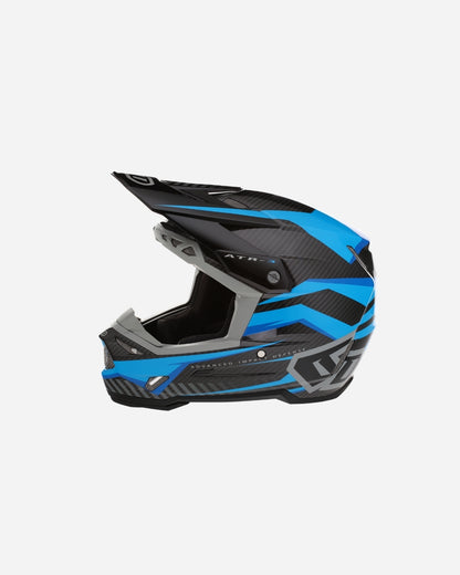 Helm 6D ATR-3 Rival Graphic - Cyan Glanz (FIM-homologiert)