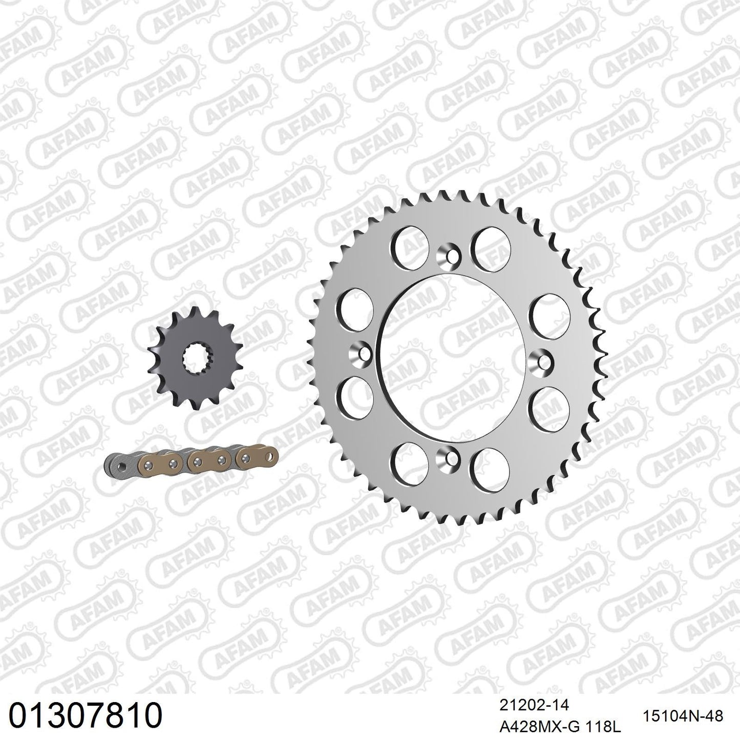 Kit chaîne AFAM aluminium Yamaha YZ 85 Petite Roue (2002-2015)