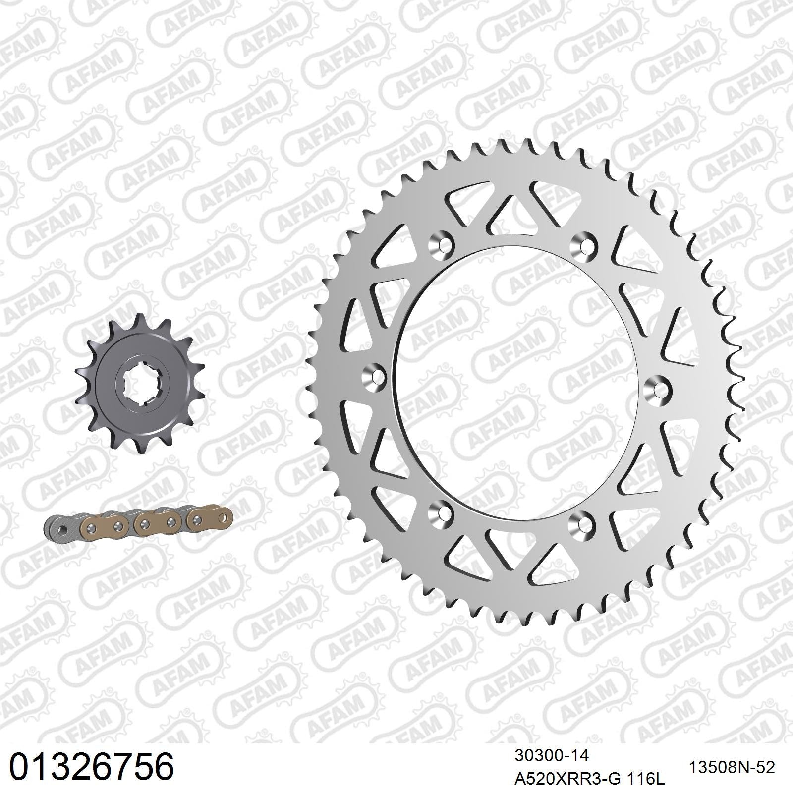 Kit chaîne AFAM aluminium Yamaha WR 250 (1991-1997)
