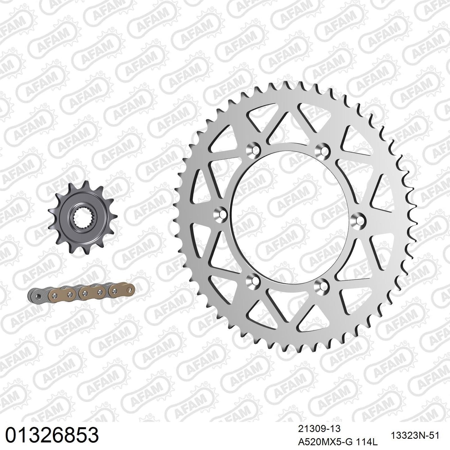 Kit chaîne AFAM aluminium Yamaha YZ 250 F (2009-2013)