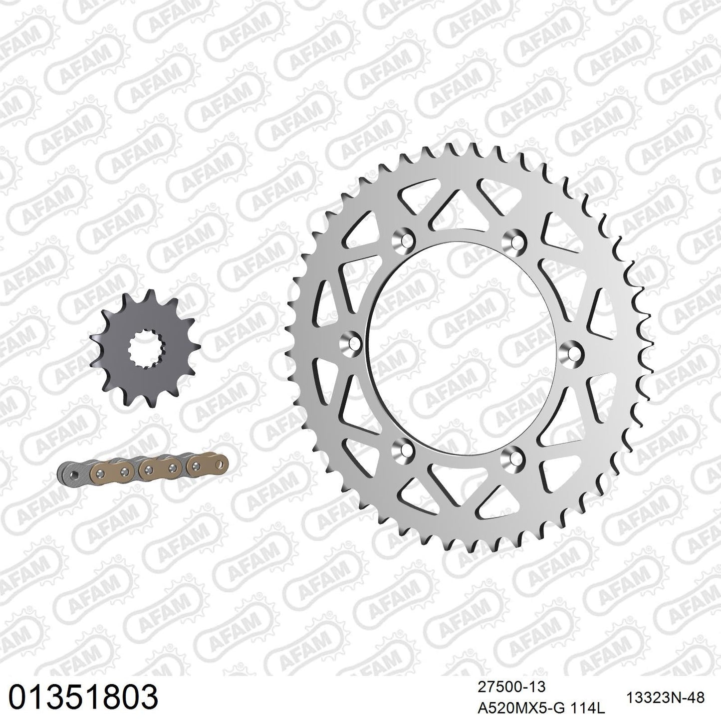 Kit chaîne AFAM aluminium Yamaha YZ 450 F (2015-2019)