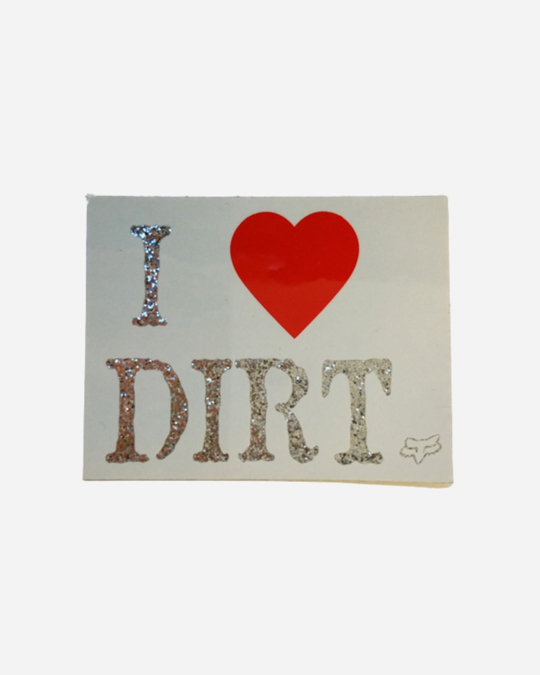 Autocollant Fox Racing I Love Dirt - Blanc