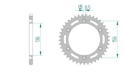 Couronne AFAM acier 14206 - 45 dents