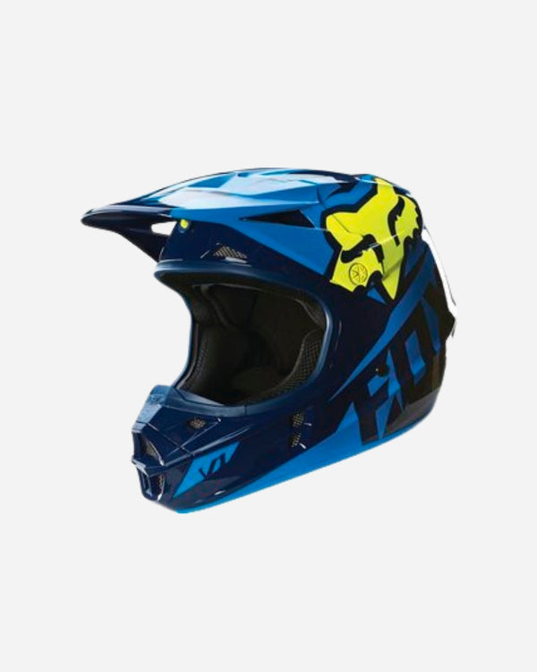 Fox Racing V1 Race Helmet - Blue/Yellow