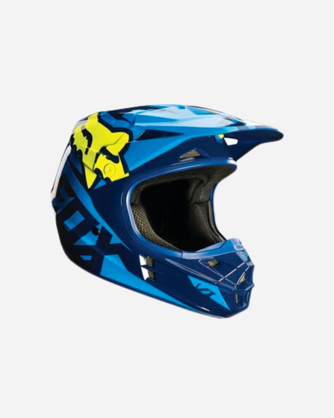 Fox Racing V1 Rennhelm – Blau/Gelb