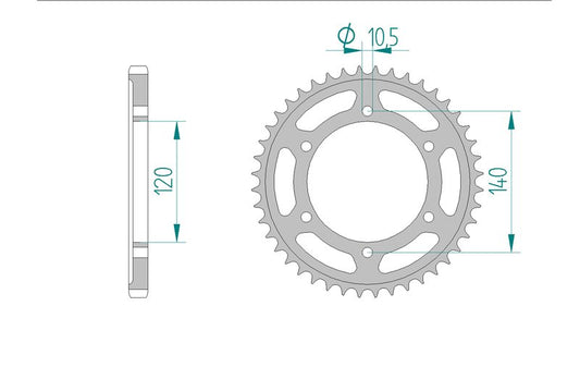Couronne AFAM 14507 - 45 dents