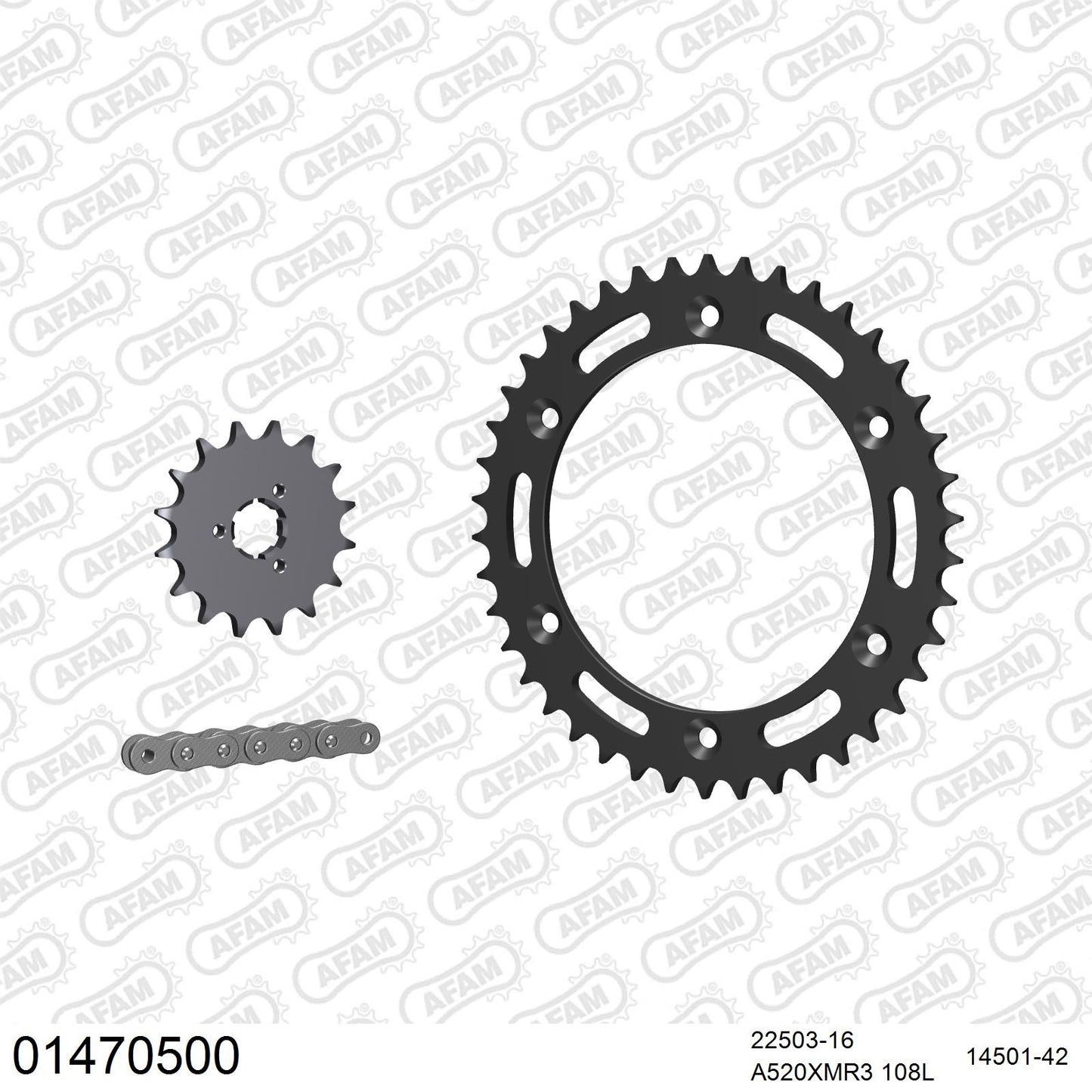 Kit chaîne AFAM Suzuki DR 600 S / R (1985-1989)