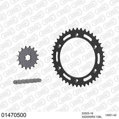 Kit chaîne AFAM Suzuki DR 600 S / R (1985-1989)