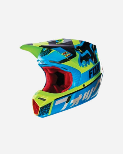 Fox Racing V3 Division Helm – Blau/Gelb