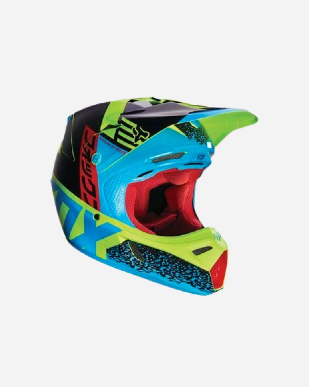 Fox Racing V3 Division Helm – Blau/Gelb