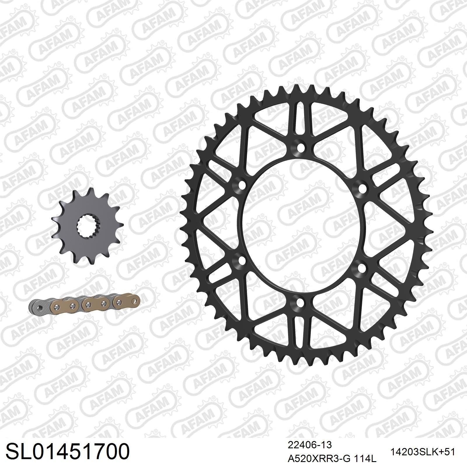 Kit chaîne AFAM aluminium Suzuki RM-Z 450 (2008-2014)