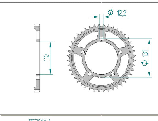 Couronne AFAM 164800 - 44 dents