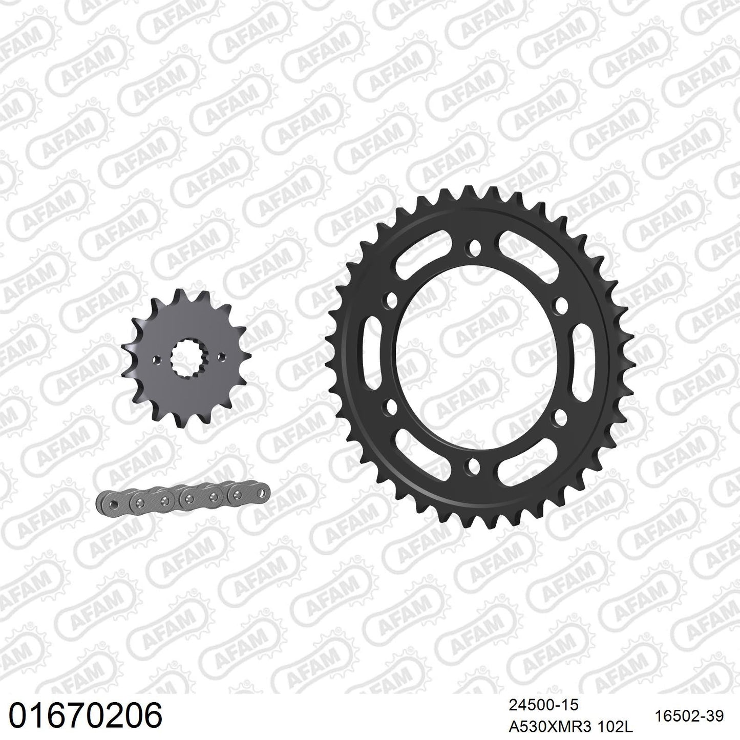 Kit chaîne AFAM Kawasaki GPZ 600 R (1985-1988)