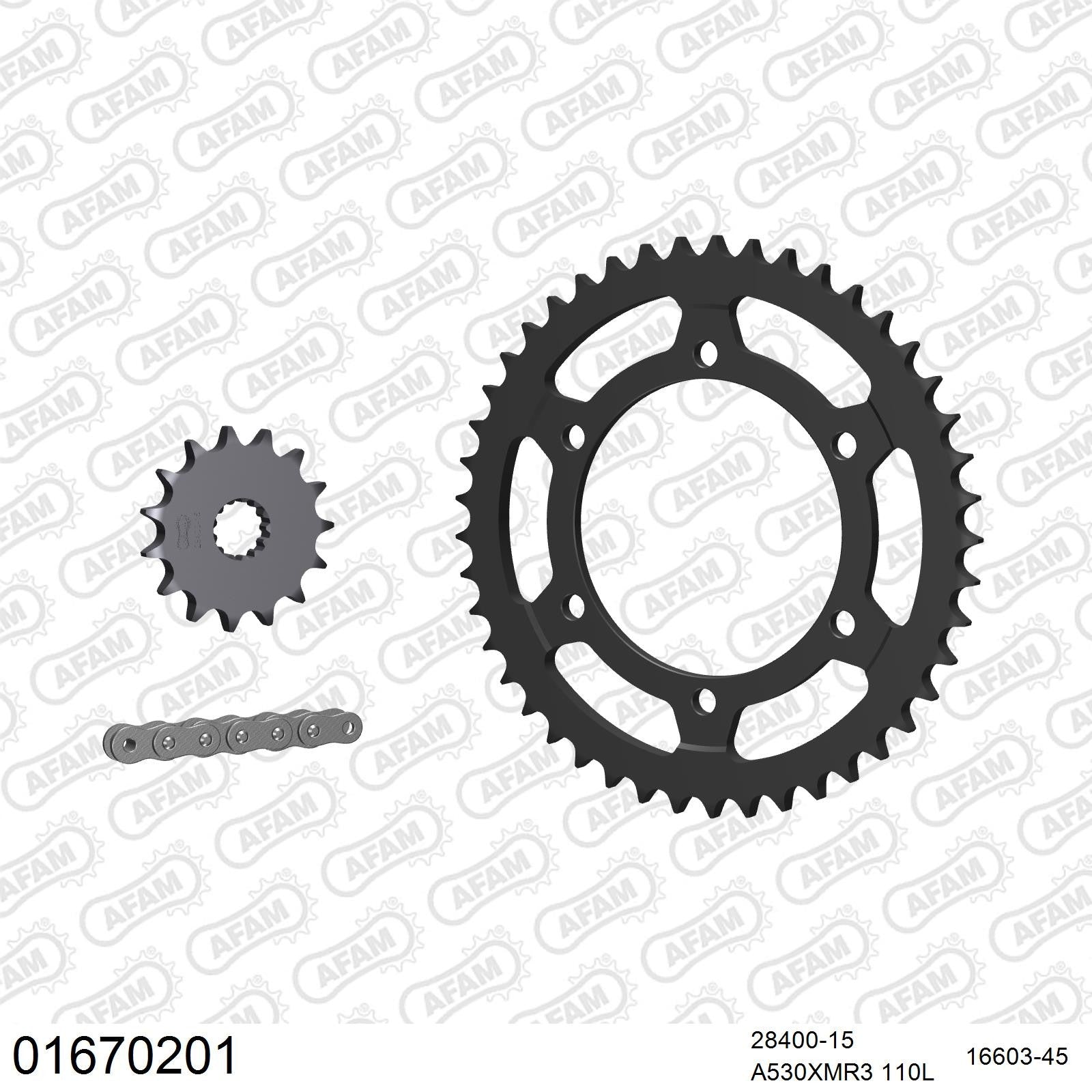 Kit chaîne AFAM Kawasaki ZZR 600 (1990-1992)