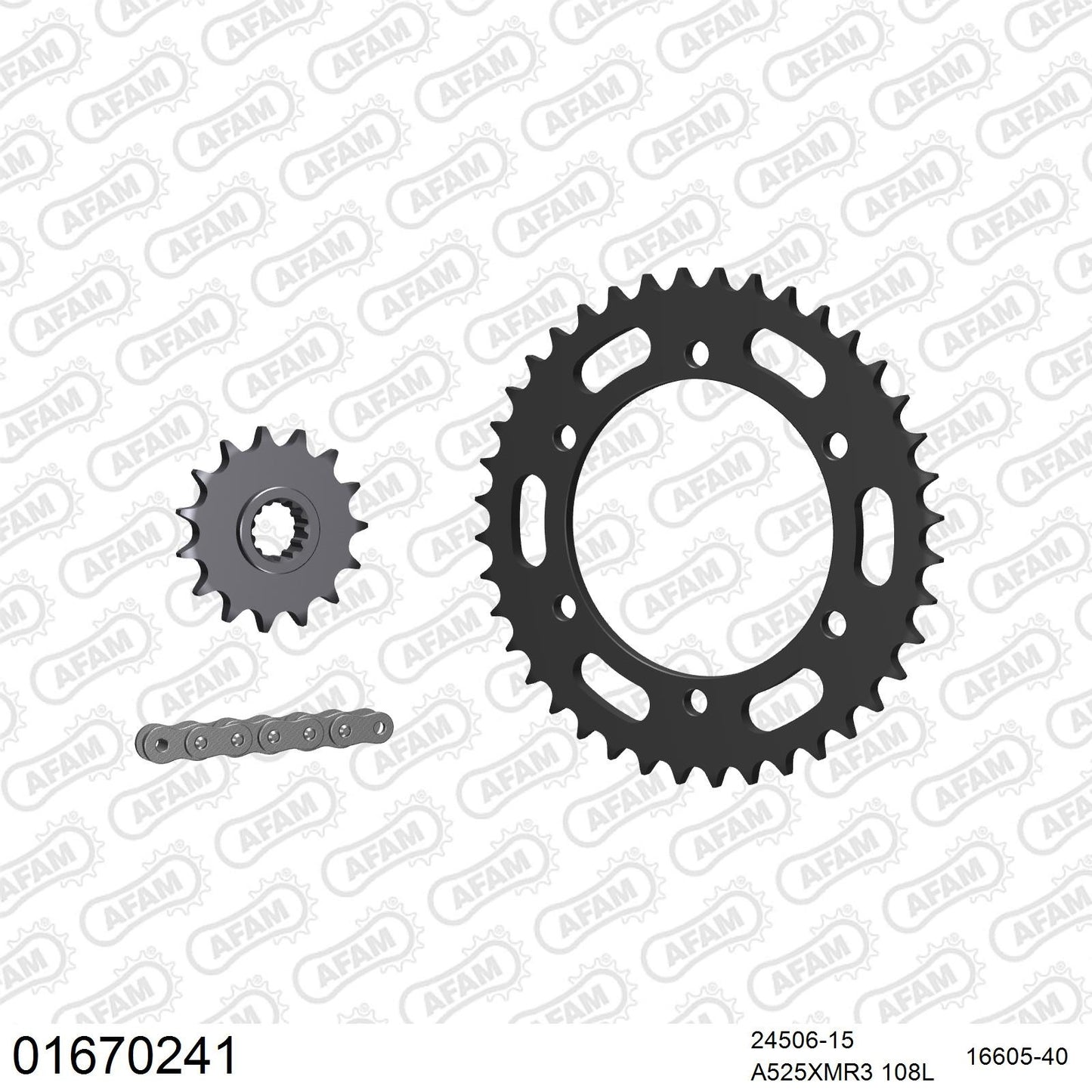 Kit chaîne AFAM Kawasaki Ninja ZX-6R (1995-1997)