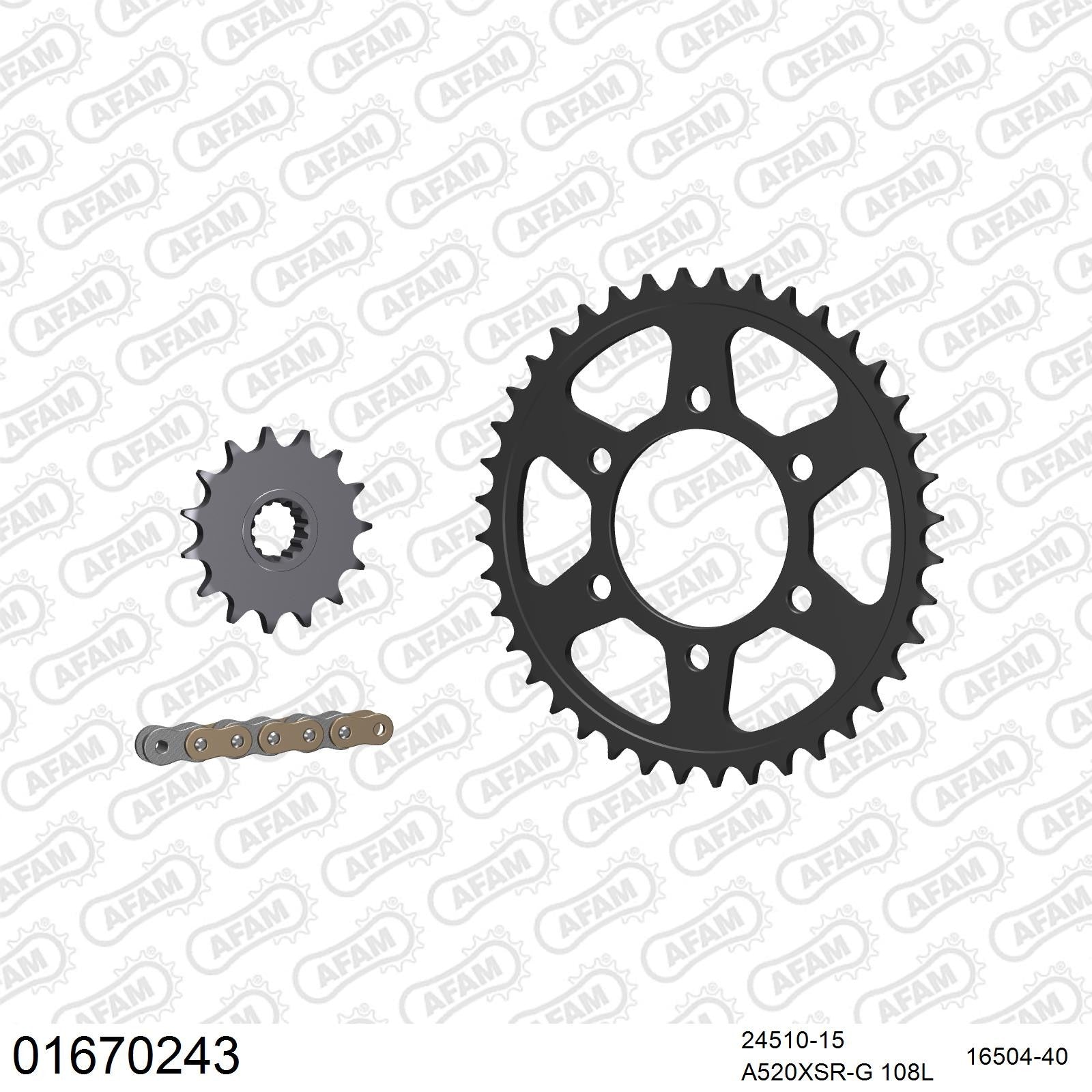 Kit chaîne AFAM Kawasaki Ninja ZX-6R (2003-2004)
