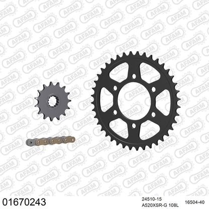 Kit chaîne AFAM Kawasaki Ninja ZX-6R (2003-2004)