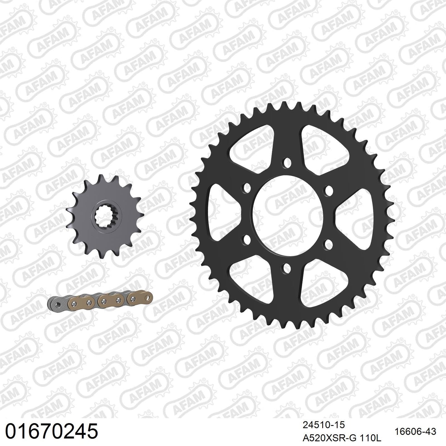 Kit chaîne AFAM Kawasaki Ninja ZX-6R 636 (2005-2006)