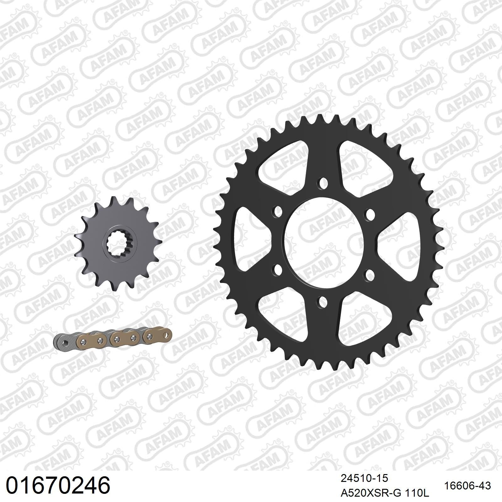 Kit chaîne AFAM Kawasaki Ninja ZX-6RR (2005-2007)