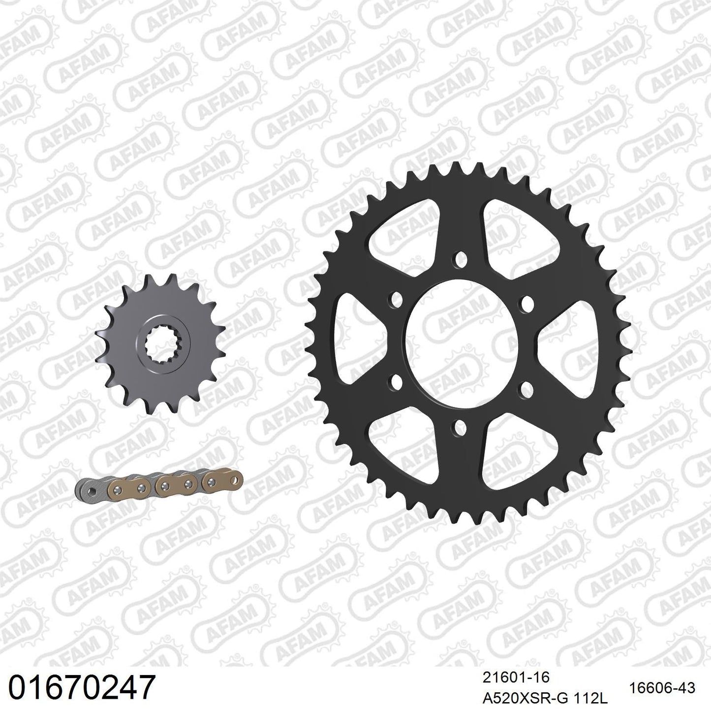 Kit chaîne AFAM Kawasaki Ninja ZX-6R (2007-2014)