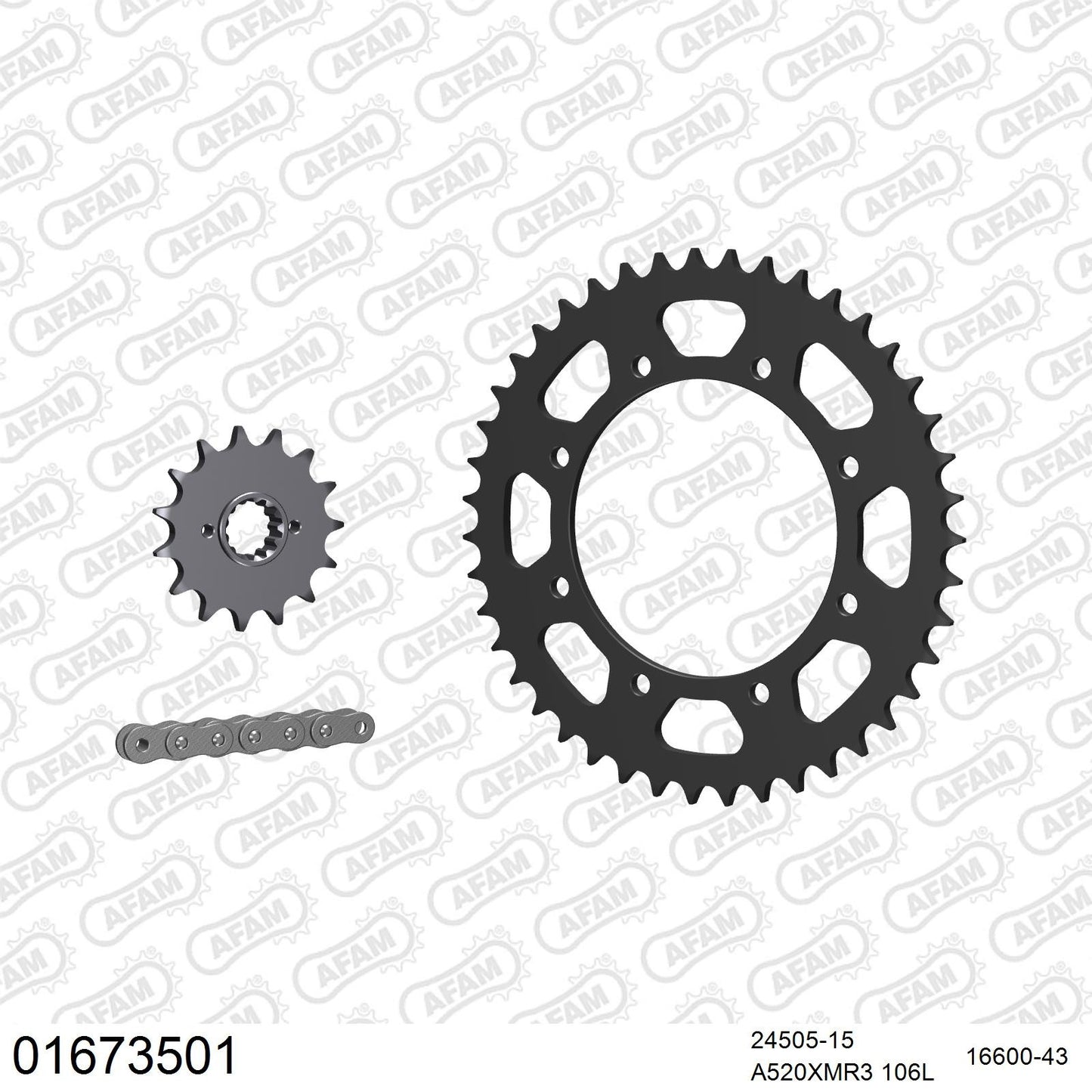 Kit chaîne AFAM Kawasaki KLR 650 Tengai (1990-1991)