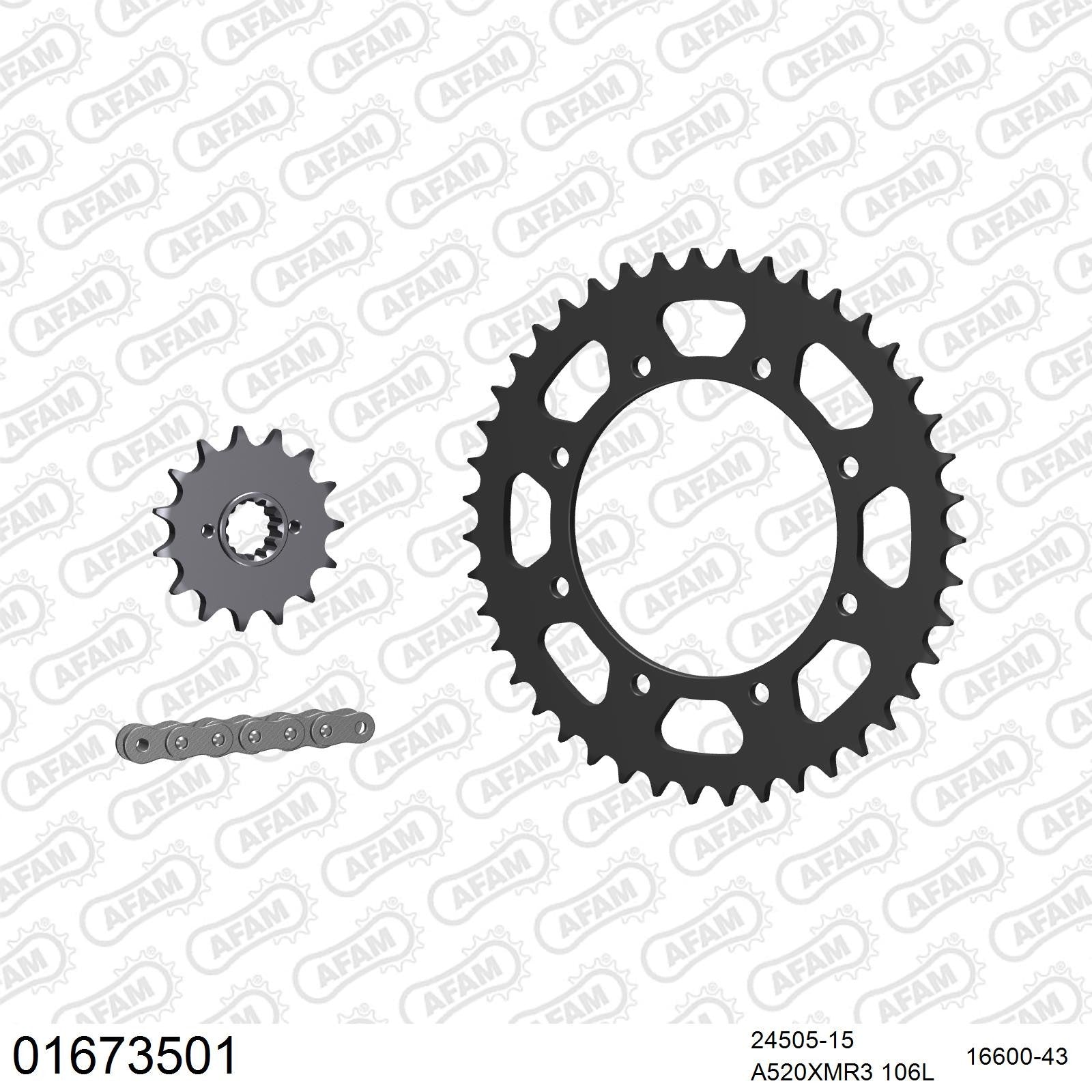 Kit chaîne AFAM Kawasaki KLR 650 Tengai (1990-1991)