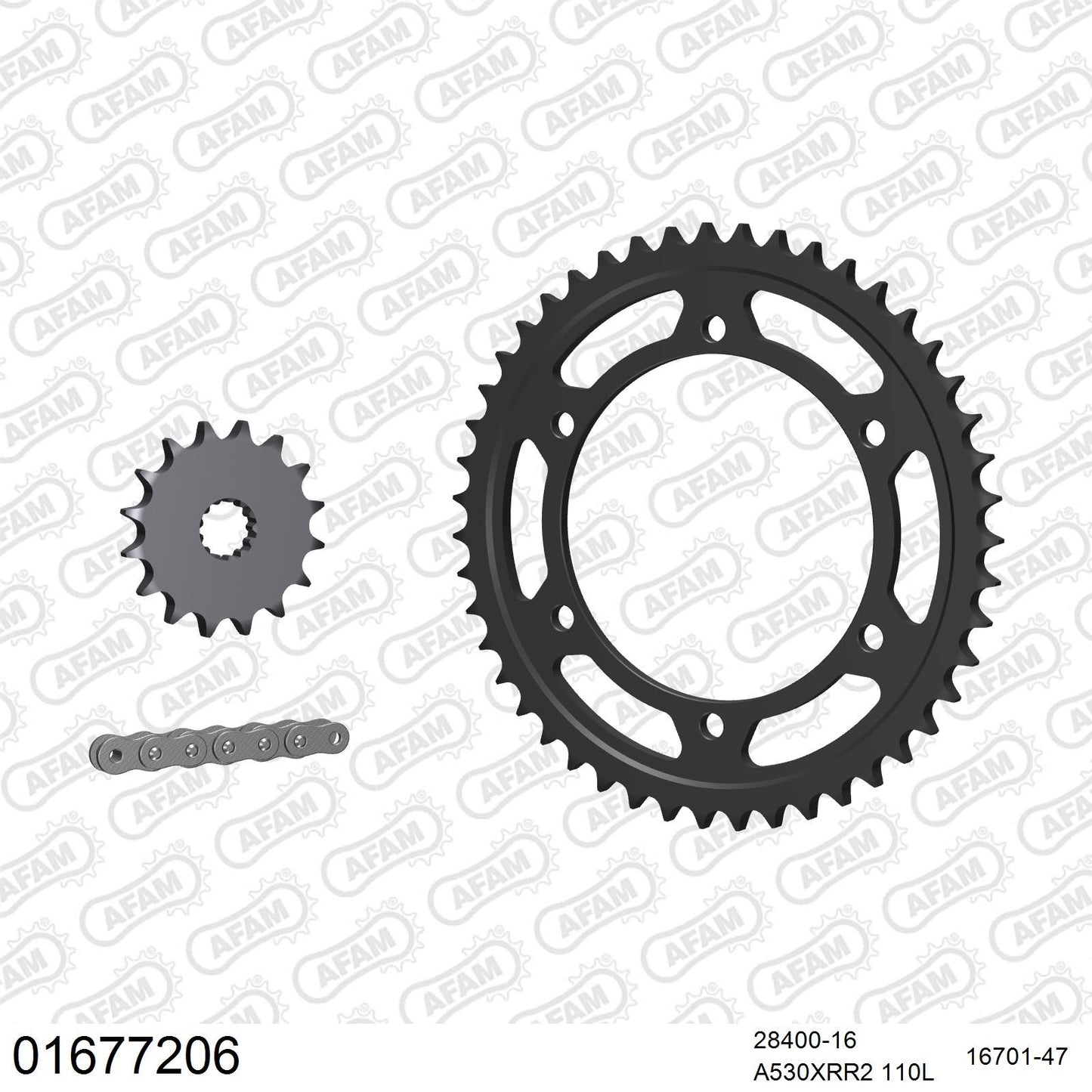 Kit chaîne AFAM Kawasaki GPX 750 R (1987-1990)