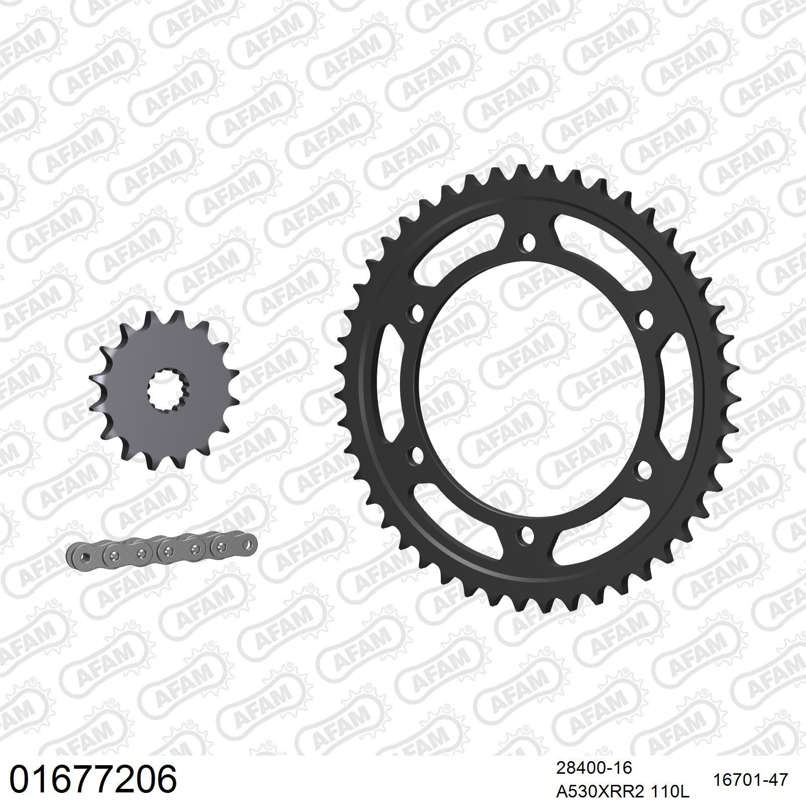 Kit chaîne AFAM Kawasaki GPX 750 R (1987-1990)