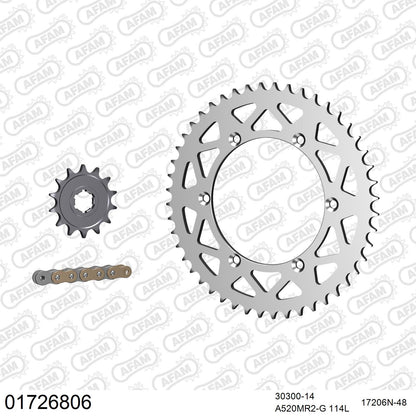 Kit chaîne AFAM aluminium Kawasaki KX 250 (1990-1991)