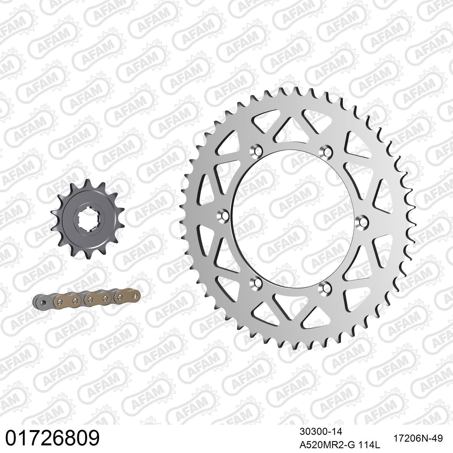 Kit chaîne AFAM aluminium Kawasaki KX 250 (1997-1998)