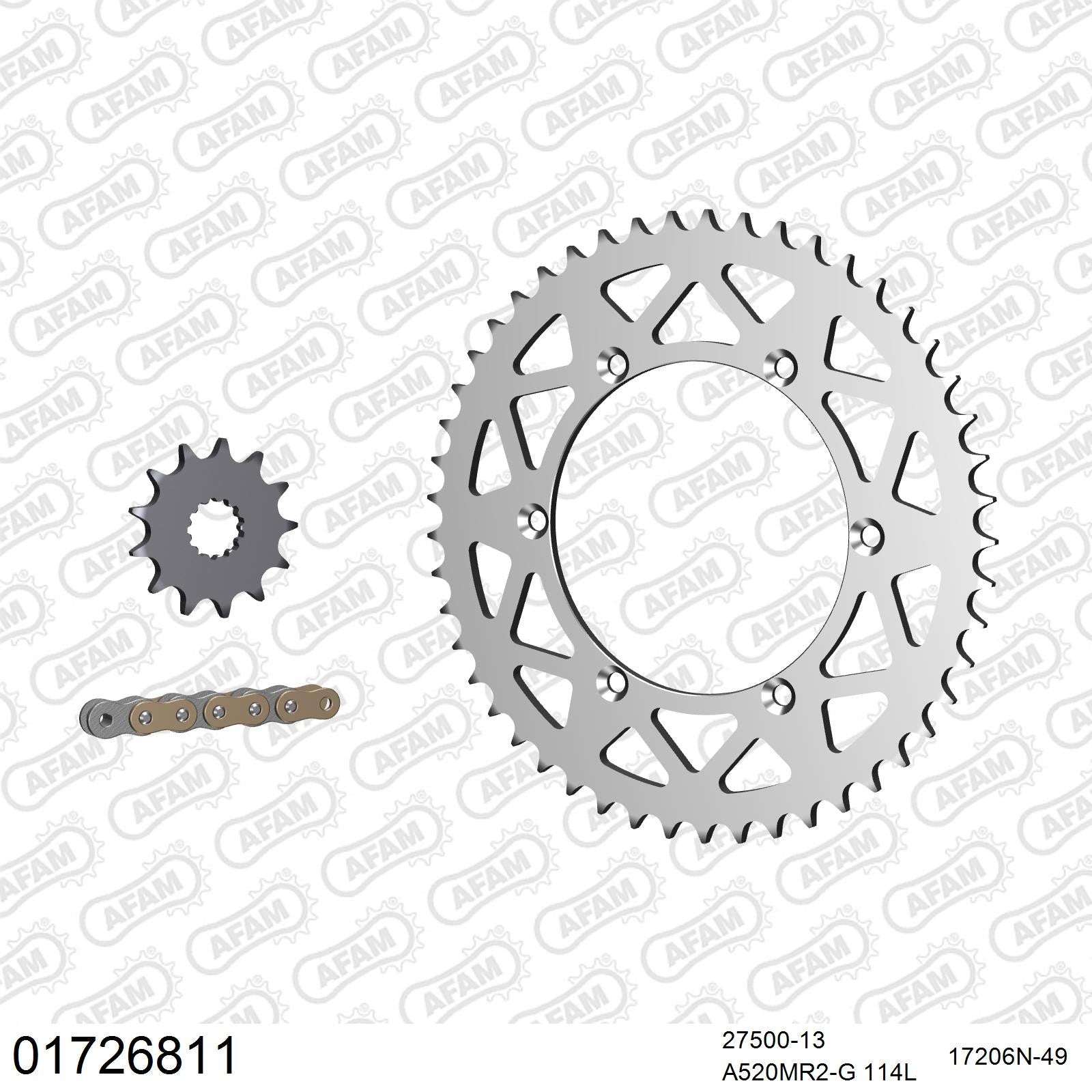 Kit chaîne AFAM aluminium Kawasaki KX 250 (2003-2004)