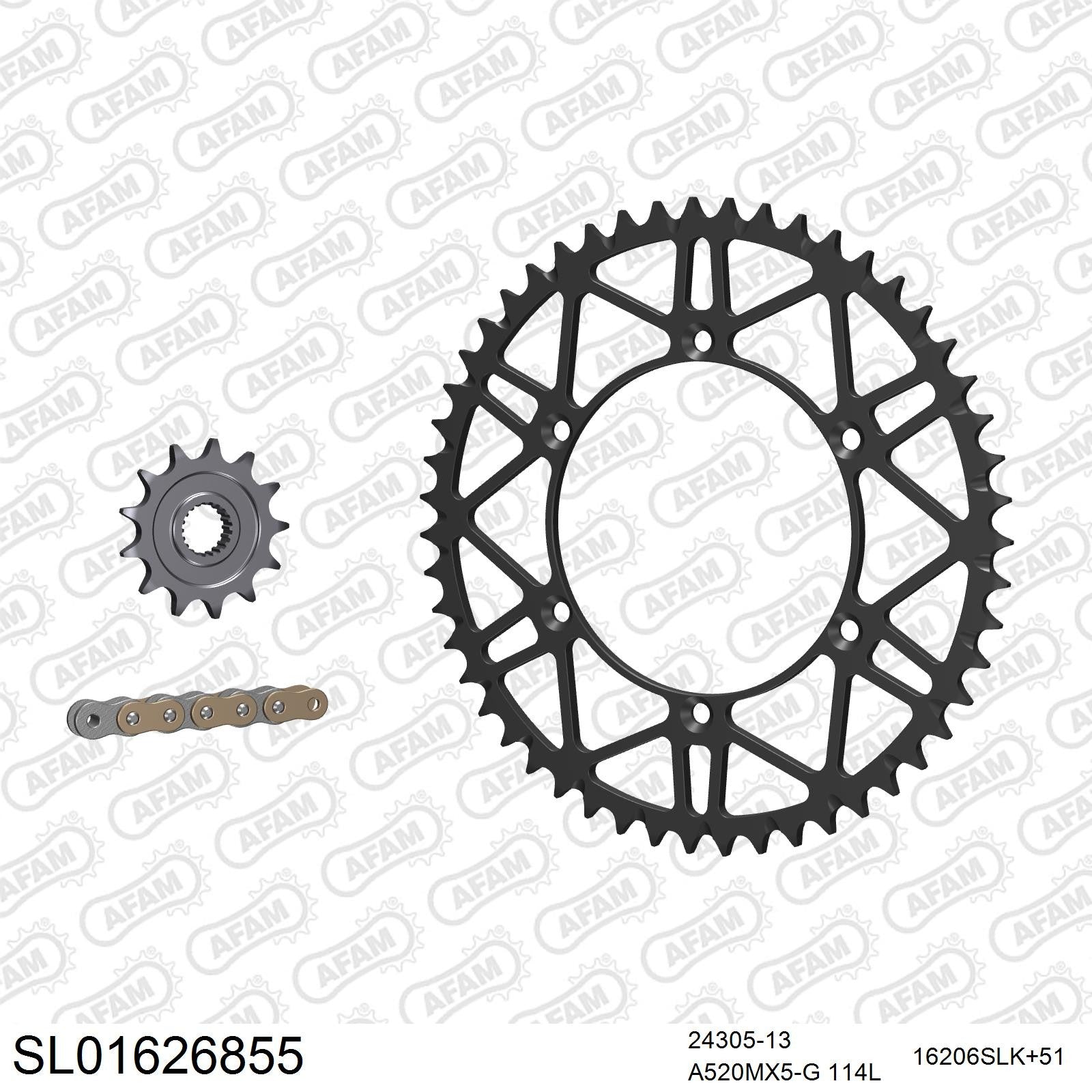 Kit chaîne AFAM aluminium Kawasaki KX 250 F (2011-2012)